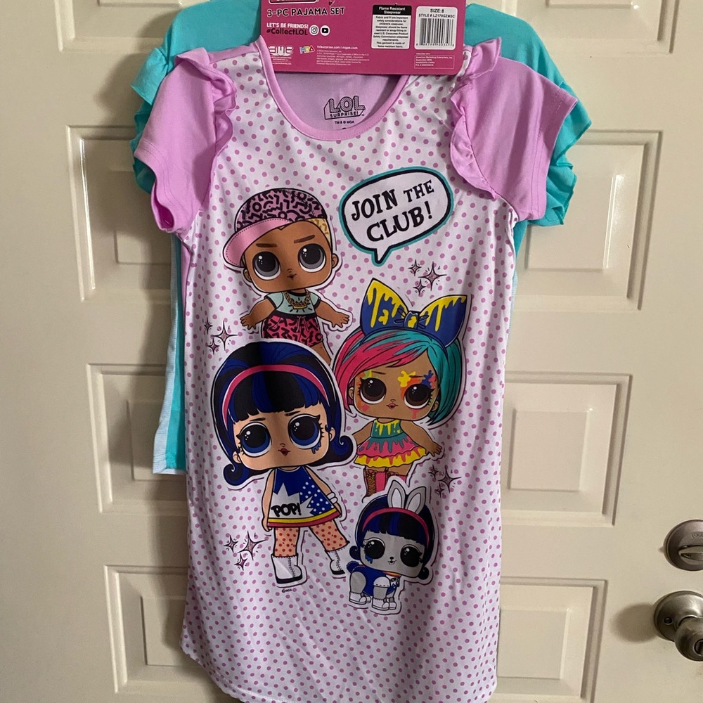 Girls 3 piece lol pajama set